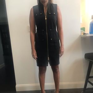 Black dress with gold zipper